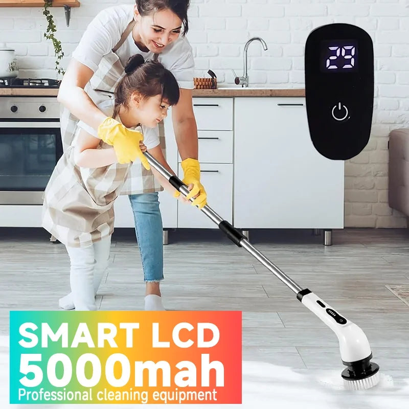 Cepillo de limpieza eléctrica, depurador giratorio 7 en 1, herramienta de limpieza para cocina/baño/sala de estar, cepillos de pelo para el hogar