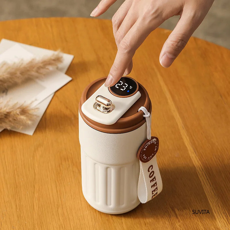 Intelligent Digital LED Temperature Display Coffee Cup Stainless Steel Thermo Bottle Keeps Cold and Heat Business Thermal Mug